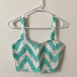 Chevron Mint Green Crop Top